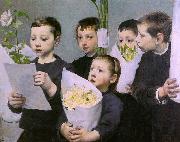 Henri Jules Geo Paying Homage to the Teacher on a Holiday oil painting